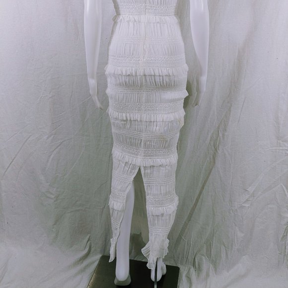 Commense White Sleeveless Ruched Spring/Summer Dress Size S - Picture 4 of 9